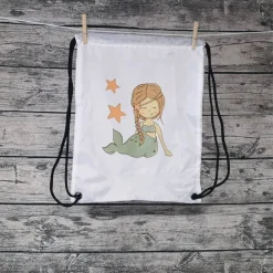 Best Turnbeutel mit Meerjungfrau, Sportbeutel bedruckt, Zugbeutel, Rucksack Kinder Turnbeutel