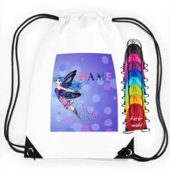 Clearance Turnbeutel Motiv Fee mit Name / personalisierbar / verschiedene Farben Kinder Turnbeutel