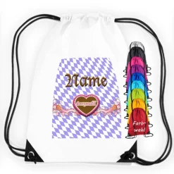 Best Turnbeutel Motiv Herzmadl mit Name / Mädchen / Volksfest / Bayern / personalisierbar / verschiedene Farben Kinder Turnbeutel