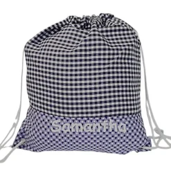 Best Turnbeutel, Rucksack lila kariert, personalisierbar Kinder Turnbeutel