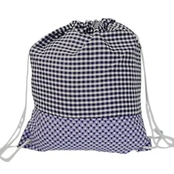Best Turnbeutel, Rucksack lila kariert, personalisierbar Kinder Turnbeutel