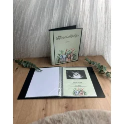 Fotoalbum & Gästebuch|Familie Glück Ultraschallalbum personalisiert,  zur Aufbewahrung von Ultraschallfotos, Ultraschallbilder Mappe, Geschenk zur Geburt