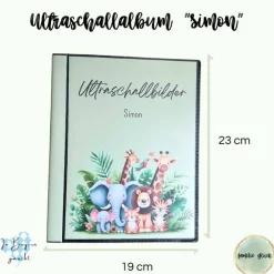 Fotoalbum & Gästebuch|Familie Glück Ultraschallalbum personalisiert,  zur Aufbewahrung von Ultraschallfotos, Ultraschallbilder Mappe, Geschenk zur Geburt