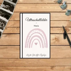 Discount Ultraschallbilder Mappe Album für Ultraschallbilder personalisierbares Einsteckalbum stabile Aufbewahrung Fotoalbum & Gästebuch