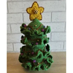 Geschenkverpackungen|CreativBaer Umhäkelte Blechdose zur Aufbewahrung von vielen Dingen - Weihnachtsbaum