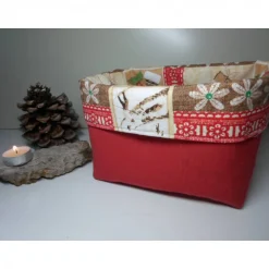 Weihnachtsdeko|friess-design Utensilo "Natale" aus Baumwolle bunt/ rot