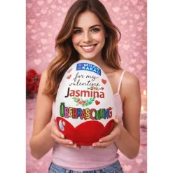 Valentinstag Geschenk personalisiertes XXL Überraschungsei | Ü-Ei mit Namen | Geschenk für Sie & Ihn Geschenke