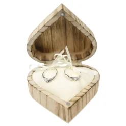 Hot Vintage RINGBOX aus HOLZ Herz Ringkissen mit GRAVUR Rustikale Hochzeit Ringschachtel für Eheringe Ringkästchen Ringschatulle Personalisiert Ringkissen