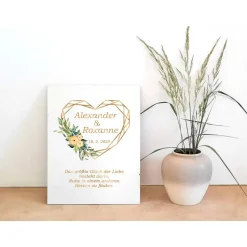 Outlet Wandbild Willkommensschild Geometric Heart Hochzeitsgästebuch