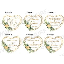 Outlet Wandbild Willkommensschild Geometric Heart Hochzeitsgästebuch
