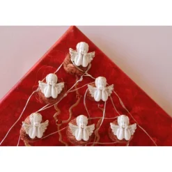 Weihnachtsdeko|Susanne Hiebl...die etwas andere Art! Wanddeko ENGELS-BÄUMCHEN künstlerischer, abstrakter Weihnachtsbaum auf einem Keilrahmen Künstlerbaum m. LED-Beleuchtung