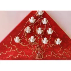 Weihnachtsdeko|Susanne Hiebl...die etwas andere Art! Wanddeko ENGELS-BÄUMCHEN künstlerischer, abstrakter Weihnachtsbaum auf einem Keilrahmen Künstlerbaum m. LED-Beleuchtung