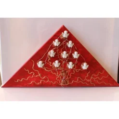 Weihnachtsdeko|Susanne Hiebl...die etwas andere Art! Wanddeko ENGELS-BÄUMCHEN künstlerischer, abstrakter Weihnachtsbaum auf einem Keilrahmen Künstlerbaum m. LED-Beleuchtung