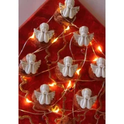 Weihnachtsdeko|Susanne Hiebl...die etwas andere Art! Wanddeko ENGELS-BÄUMCHEN künstlerischer, abstrakter Weihnachtsbaum auf einem Keilrahmen Künstlerbaum m. LED-Beleuchtung