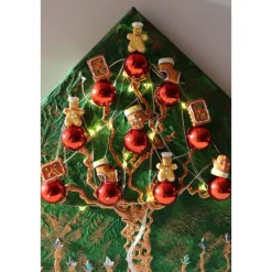 Weihnachtsdeko|Susanne Hiebl...die etwas andere Art! Wanddeko PFEFFERKUCHEN-BÄUMCHEN  abstrakter Weihnachtsbaum auf einem Keilrahmen Künstlerbaum mit LED-Beleuchtung
