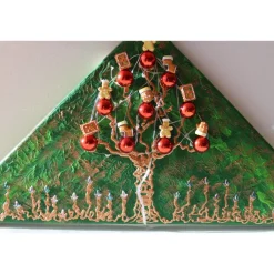 Weihnachtsdeko|Susanne Hiebl...die etwas andere Art! Wanddeko PFEFFERKUCHEN-BÄUMCHEN  abstrakter Weihnachtsbaum auf einem Keilrahmen Künstlerbaum mit LED-Beleuchtung