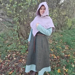 Kostüme Für Erwachsene|Toraxacum Warmes, weiches Wollkleid,  langes Winterkleid für Wikinger und Mittelalter,