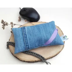 Clearance Waschbares Dinkelspelz-Mauskissen aus Denim und Reißverschluss, Jeans Mauskissen mit Dinkelspreu Geschenke