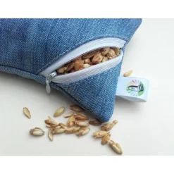Clearance Waschbares Dinkelspelz-Mauskissen aus Denim und Reißverschluss, Jeans Mauskissen mit Dinkelspreu Geschenke