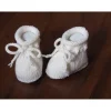 Namens- & Taufschuhe|Stricksach weiße Taufschuhe 0-3 Monate gestrickte Babyschuhe aus Wolle
