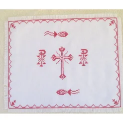 Ostertischdeko|Skatstädterin Weihkorbdecke, Osterdecke religiöses Motiv, Kreuzstich Handarbeit, Osterdeko
