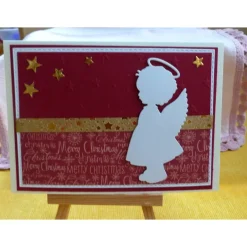 Weihnachtskarten|Wollzottel Weihnachstkarte mit Engel,Weihnachtskarte