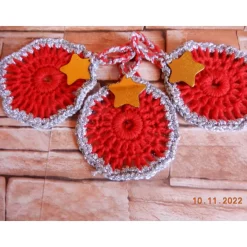 Weihnachten - Handgehäkelte Geschenk-Anhänger - Set,3 Stück, Geschenkeanhänger