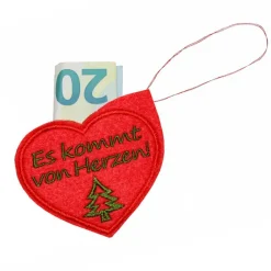 Discount Weihnachten Geldgeschenk Geschenkanhänger Herz aus Filz – Wiederverwendbar & liebevoll Geldgeschenke