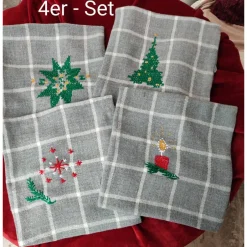 Best Weihnachten Woll-Kissenhüllen bestickt, 40x40 Weihnachtsdeko