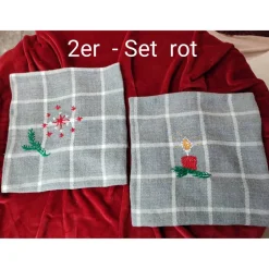 Best Weihnachten Woll-Kissenhüllen bestickt, 40x40 Weihnachtsdeko