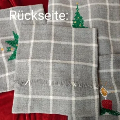 Best Weihnachten Woll-Kissenhüllen bestickt, 40x40 Weihnachtsdeko