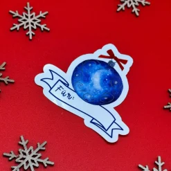 Sticker & Aufkleber|Sabrina Wohlfeil Artist Weihnachts Geschenketikett Vinyl | beschriftbarer Galaxy Weihnachtskugel Sticker | Geschenkaufkleber