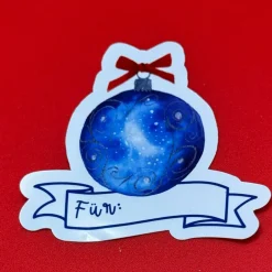 Sticker & Aufkleber|Sabrina Wohlfeil Artist Weihnachts Geschenketikett Vinyl | beschriftbarer Galaxy Weihnachtskugel Sticker | Geschenkaufkleber