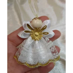 Baumschmuck|Handmade by Svetlana Weihnachtsanhänger „Goldengel“ – handgemacht & zauberhaft