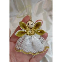 Baumschmuck|Handmade by Svetlana Weihnachtsanhänger „Goldengel“ – handgemacht & zauberhaft