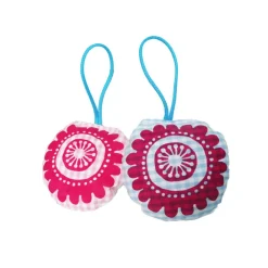 Sale Weihnachtsbaumschmuck, Nadelkissen, Blume, handgenäht und handbedruckt Baumschmuck