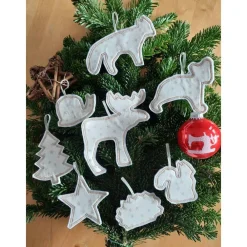 Sale Weihnachtsbaumschmuck Set 8-teilig aus Filz – Wiederverwendbare Filzanhänger für den Weihnachtsbaum Baumschmuck
