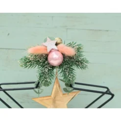 Best Weihnachtsdeko Metall Stern dekoriert Tischdeko Weihnachten rosa goldfarbig Tischdeko Weihnachtsdeko