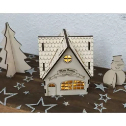 Clearance Weihnachtshaus aus Holz (Bastelset) Weihnachtsdeko