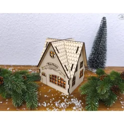 Clearance Weihnachtshaus aus Holz (Bastelset) Weihnachtsdeko