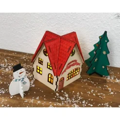 Clearance Weihnachtshaus aus Holz (Bastelset) Weihnachtsdeko