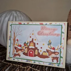 Weihnachtskarten|Teufelinchens_Ideen_Shop Weihnachtskarte / kleine Rentiere / Weihnachtshaus / festliche Grusskarte / kreative Weihnachtsgeschenke / Rentier