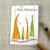 Weihnachtskarten|ZWEIFARBIG Weihnachtskarte **Bäume3** handgezeichnetes Einzelstück von Frohe Weihnachten