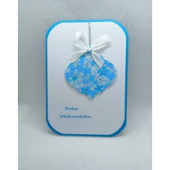 New Weihnachtskarte,  DIN A6 , Weihnachtskugel, blau Weihnachtskarten