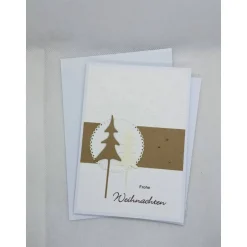 Sale Weihnachtskarte,  DIN A6, Frohe Weihnachten, Creme/braun Weihnachtskarten