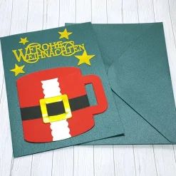 Weihnachtskarten|Kleine Schätze Weihnachtskarte Gutscheinkarte – Kreative Weihnachtstasse als Gutscheinverpackung