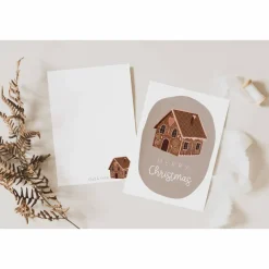 Weihnachtskarten|TildaandTheo Weihnachtskarte Lebkuchenhaus süße Weihnachtskarte fröhliche Feiertage - Karte Advent - Geschenke verpacken Weihnachten