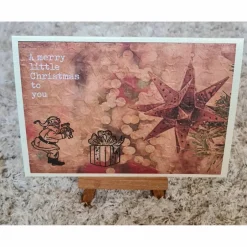 Weihnachtskarten|Teufelinchens_Ideen_Shop Weihnachtskarte mit Sternmotiv , Weihnachtsmann , Geschenk