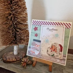 Weihnachtskarten|Teufelinchens_Ideen_Shop Weihnachtskarte mit Weihnachtsmann - Sterne - Süßigkeitenglas