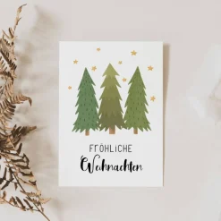 Weihnachtskarten|TildaandTheo Weihnachtskarte Tannenbäume A6 weihnachtliche Grußkarte - Winterwald Weihnachtskarte - Grußkarte Weihnachtszeit - Karte